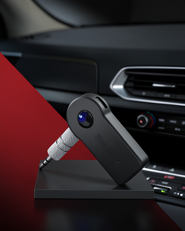 Tüm Cihazlara Uyumlu Bluetooth Aux Araç Kiti Siyah