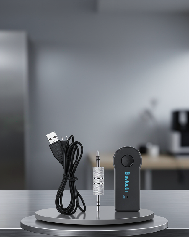Yeni Nesil Bluetooth Aux Araç Kiti Siyah TV Tablet Telefon Araç Araba