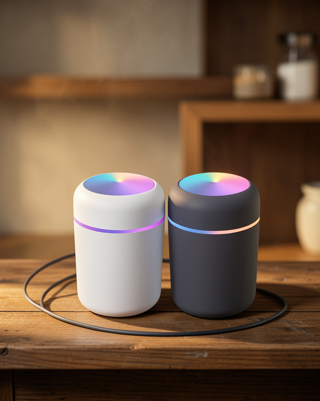 Humidifier LED Işıklı Mini Ortam Oda Kokusu Aromaterapi Buhardanlık