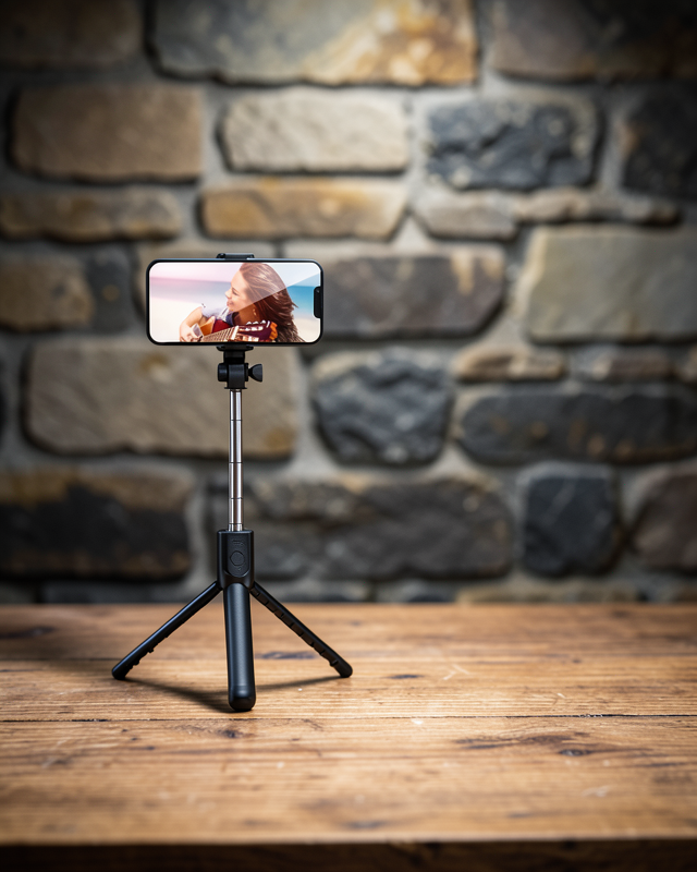 Tripod Selfie Çubuğu Bluetooth Kumandalı Kablosuz Led Işıklı