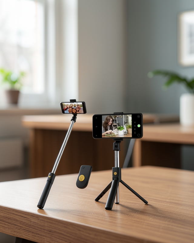 Cep Telefonu Tripod Standı Manyetik Selfie Sopa Bluetooth Uzaktan Kumandalı