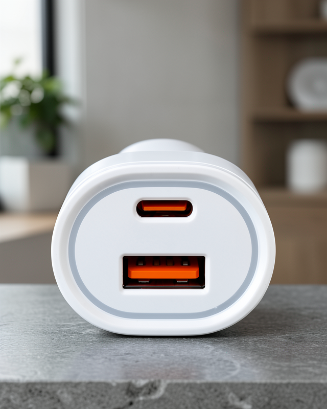 Type C ve USB A Çift Çıkışlı Araç Şarj Aleti