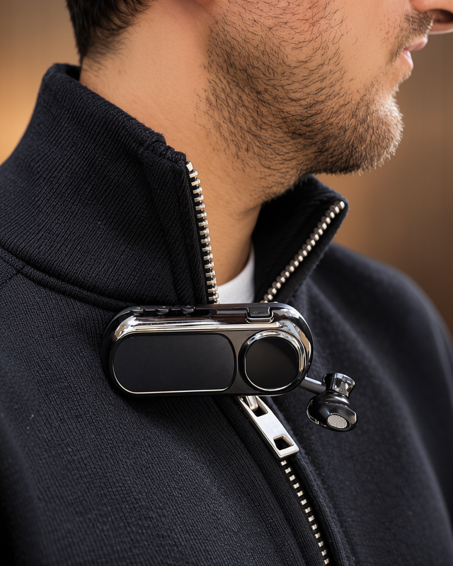 Yaka Klipsli Makaralı Bluetooth Tek Kulaklık
