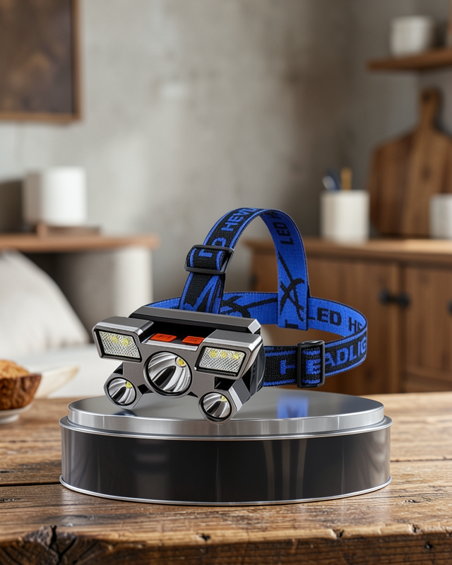 El Feneri Süper Kafa Lambası 4 Modlu 5 Led Kafa Feneri