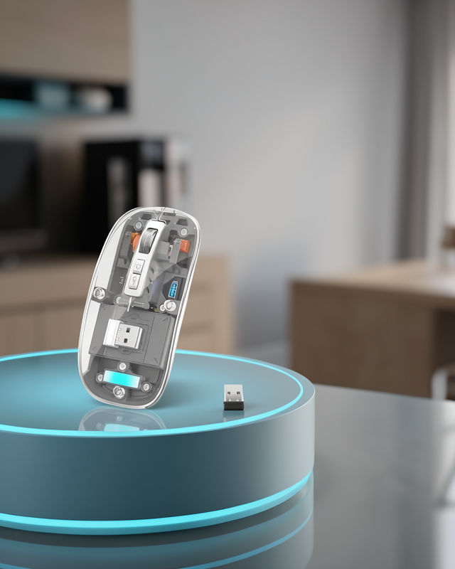 Kablosuz Mouse Fare Şarjlı Bluetooth Wireless Çift Modlu Sessiz