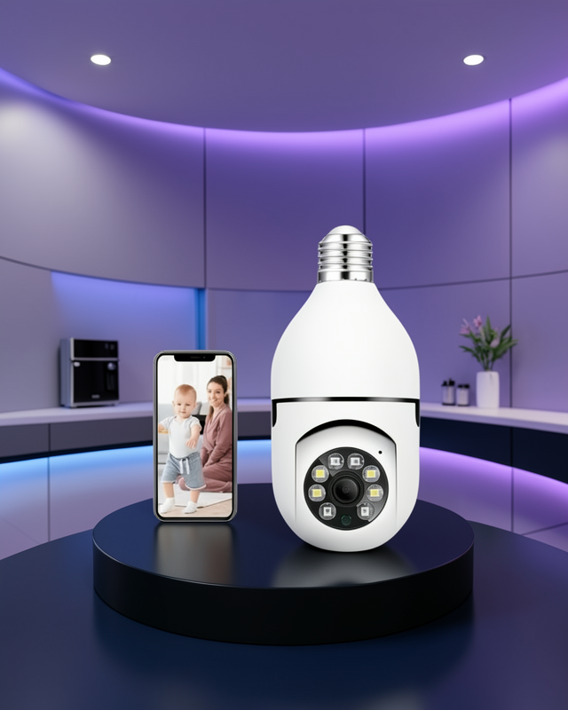 Güvenlik Kamerası Wi-Fi Özellikli 360 Derece Full Hd 1080p Ampül Kamera