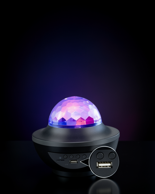 Dönen Işıklı Disko Topu Projektör Müzik Çalarlı Disco Speaker
