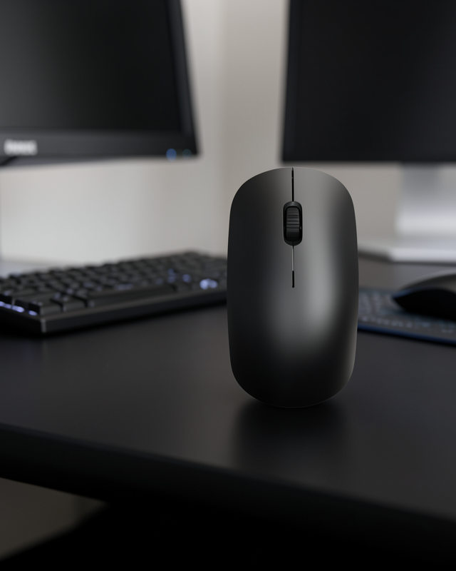 Ergonomik Tasarım Kablosuz Siyah Mouse Hassas Uzun Ömürlü