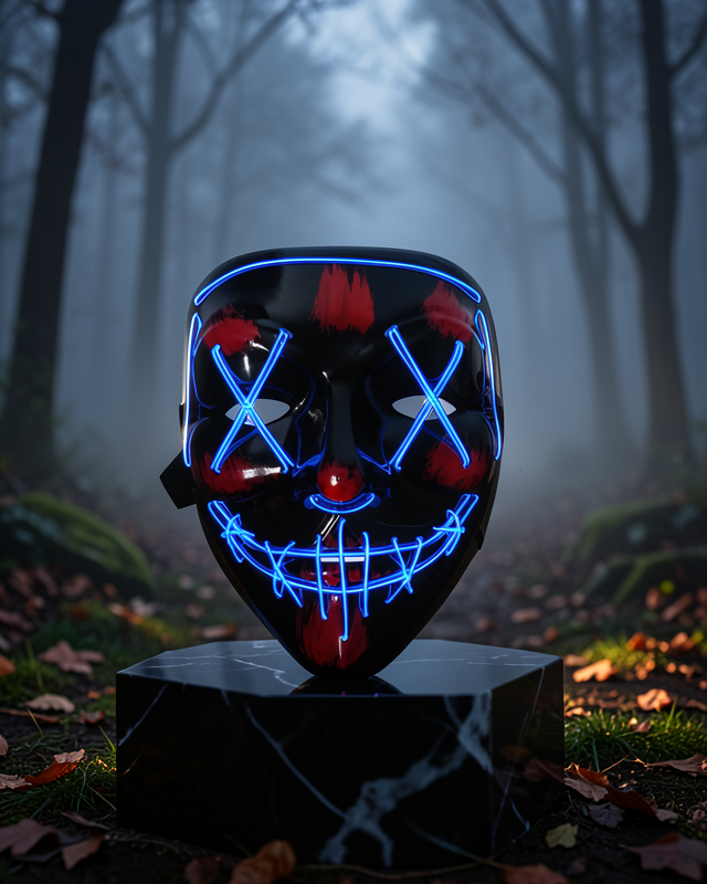 Işıklı Led Maske Parti Eğlence Maskesi Hallowen Neon Maske