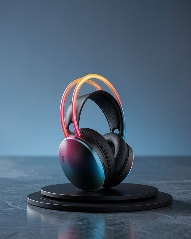 Kulak Üstü Kablosuz Bluetooth Kulaklık Unısex Renkli Işıklı Kulaklık