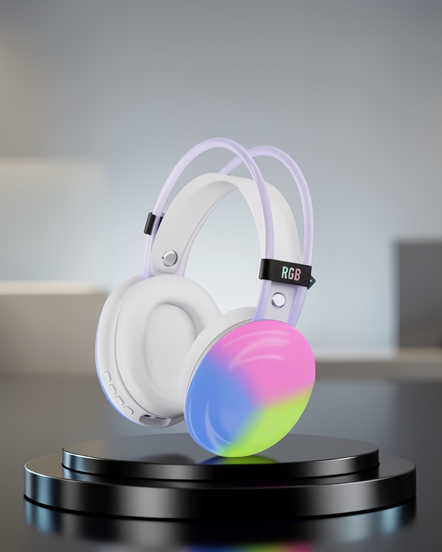 Kablosuz Bluetooth Kulaklık RGB Işıklı Kulak Üstü 5.3 Bluetooth Bağlantılı