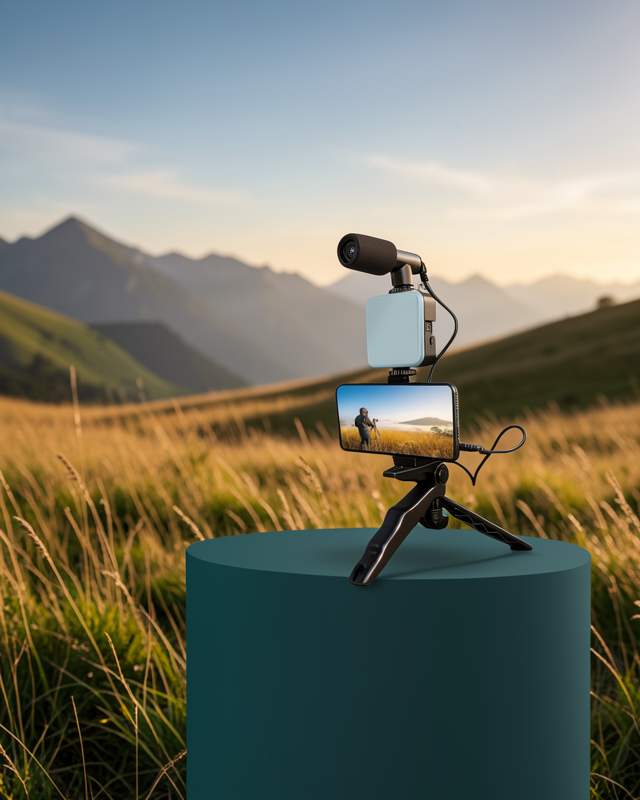 Video Making Kit Telefon Tutucu Vlog Video Mini Led Işıklı