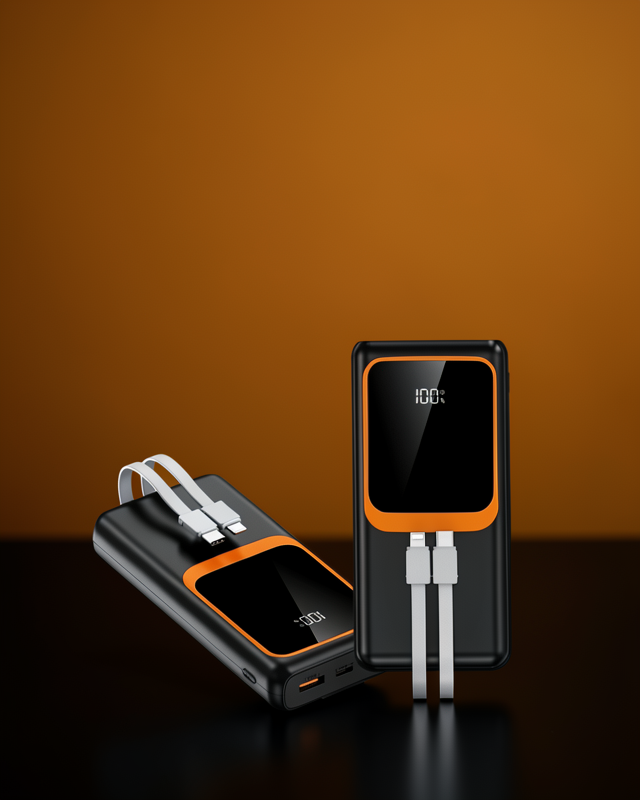 20.000 mAh Powerbank – 22.5W Hızlı Şarj, Çok Kablolu, Dijital Göstergeli