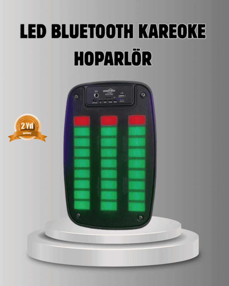 GTS 1793 Işıklı 6.5 İnç Kablosuz Hoparlör Bluetooth, USB ve FM Özellikli