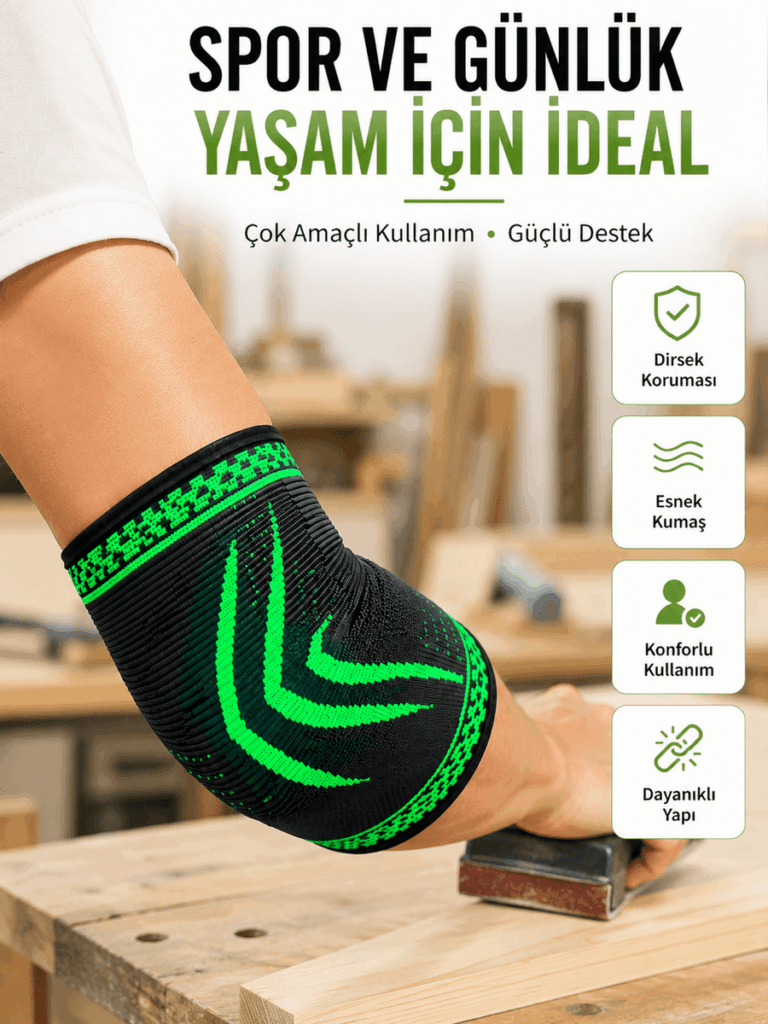 Dirsek Destekliği Kompresyonlu Elastik Spor Dirsek Koruyucu Günlük Kullanım İçin