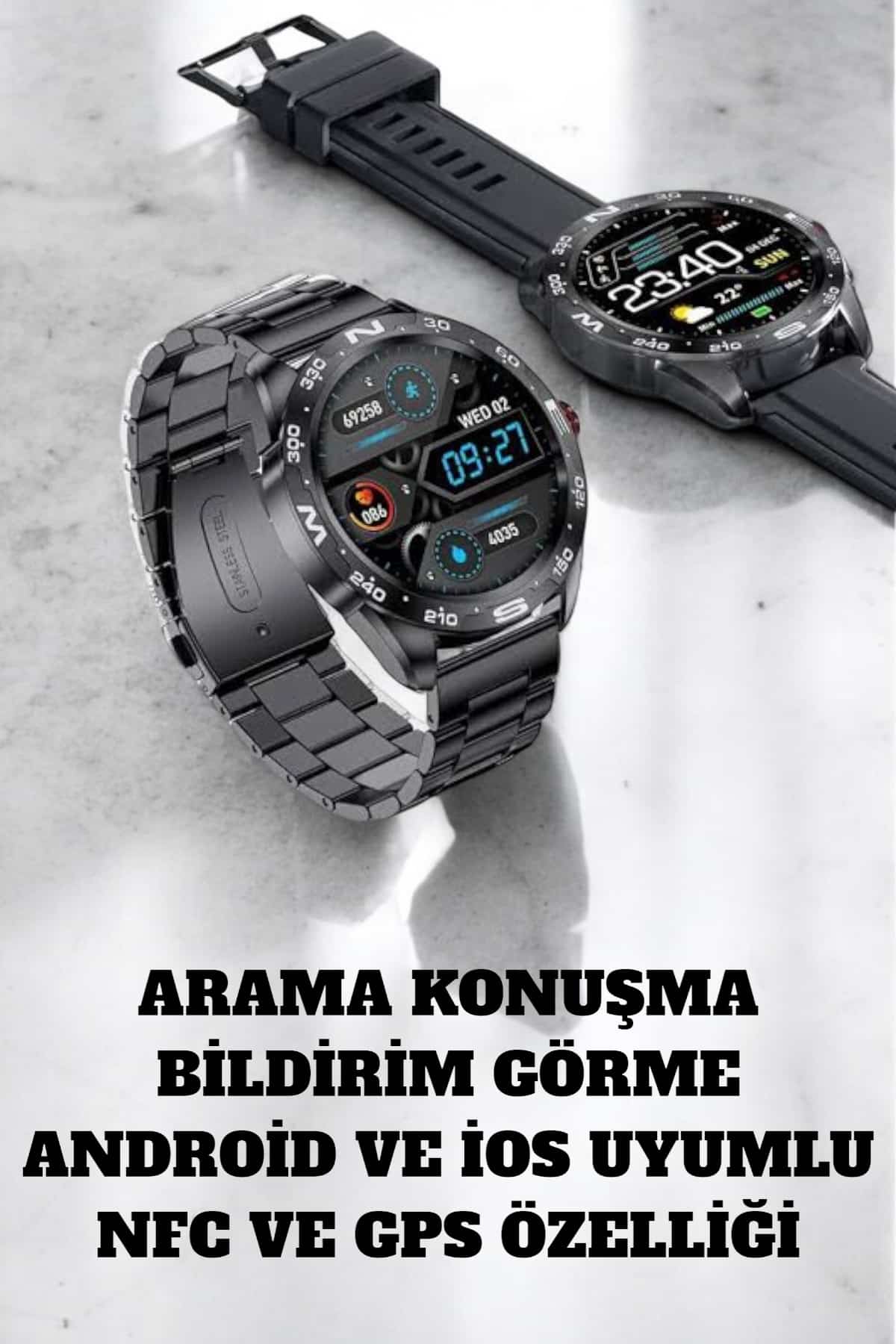 Akıllı Saat Arama Cevaplayan Titreşim Özelliğiyle Bildirim Görebilen