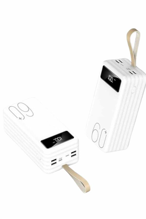 Powerbank 60.000 Mah Taşınabilir Şarj Hızlı El Fenerli Dijital Göstergeli