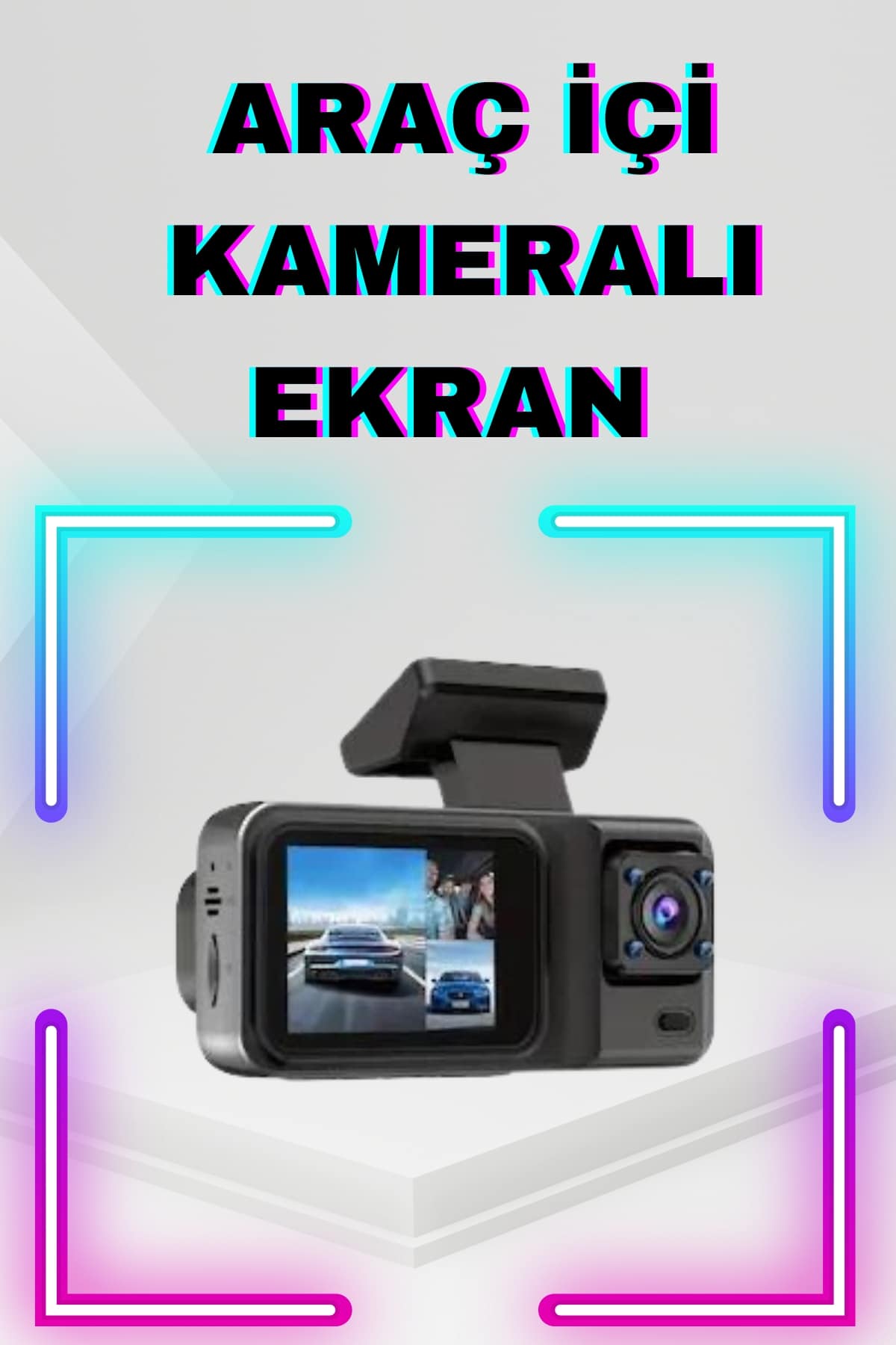 2 İnç Araç İçi Kameralı Ekran 1080P Full HD Kaliteli Hafıza Kart Destekli