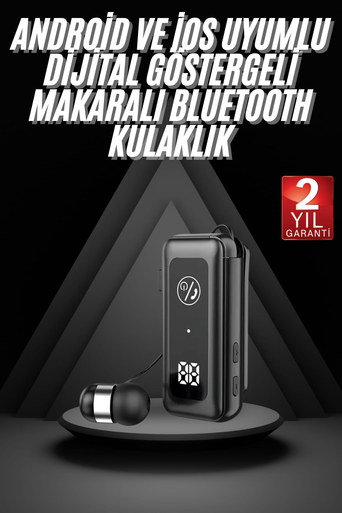 Makaralı Bluetooth Kulaklık Telefon Uyumlu Makaralı TF Kart Girişli Güç Göstergeli