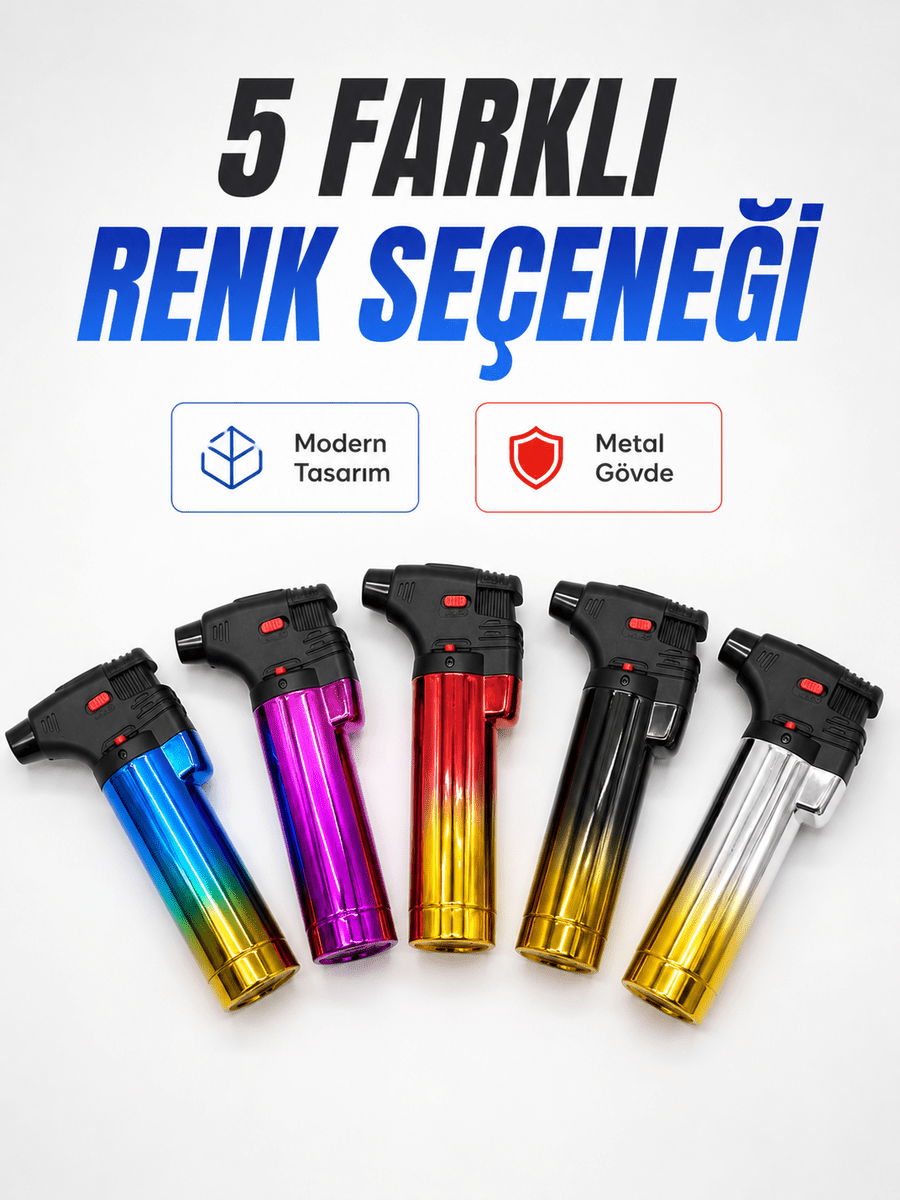 Gaz Dolumlu Rüzgar Dayanıklı Pürmüz Çakmak Ayarlı Alev Güçlü Performans