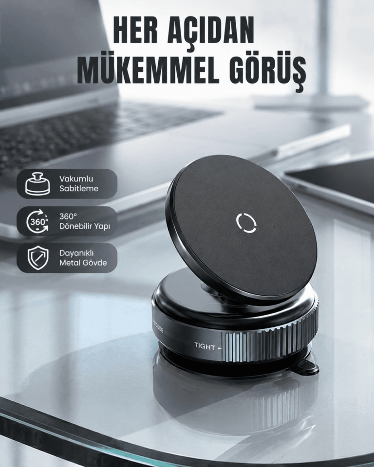 Evrensel Manyetik Araç Telefon Tutucu 360° Döner Başlık