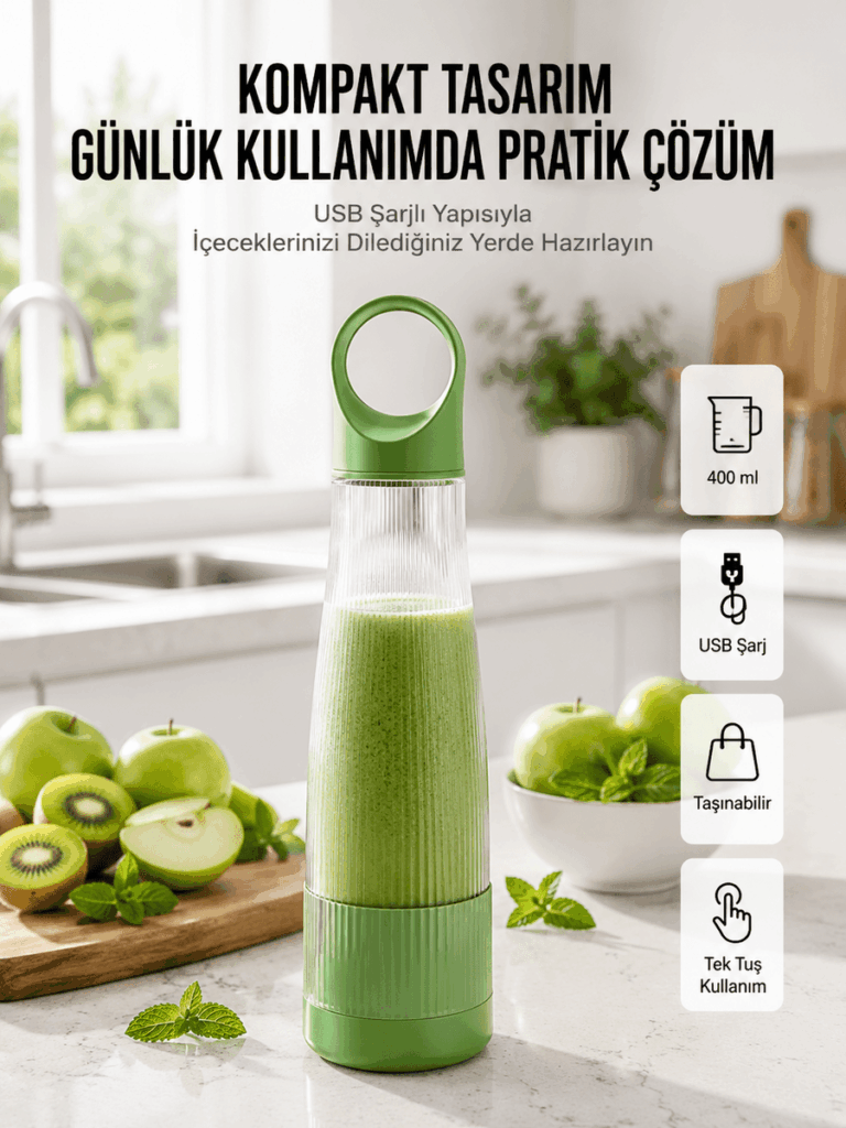 Ev Dışı Kullanıma Uygun Taşınabilir Smoothie Makinesi