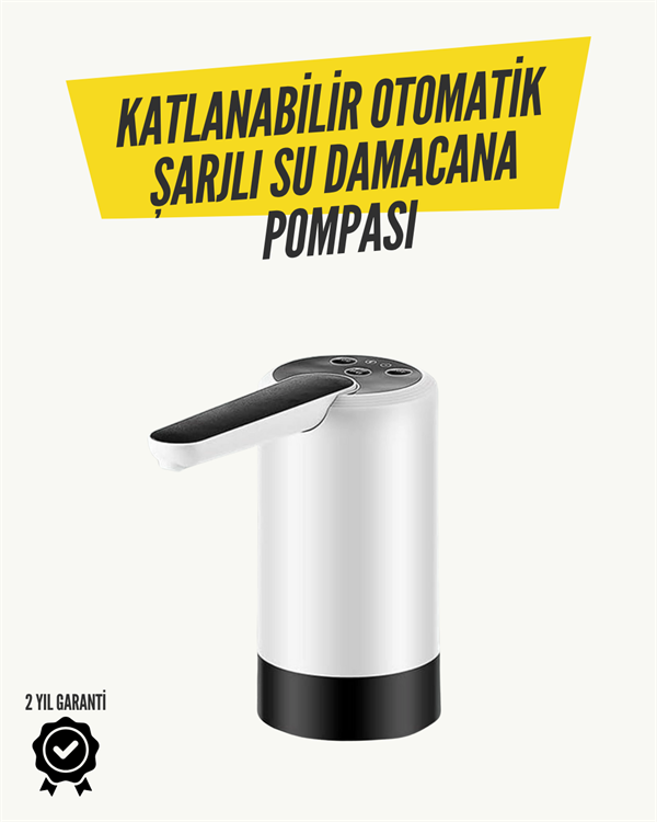 8000mAh Şarjlı Damacana Su Pompası | Tek Tuşla Otomatik Su Alımı | 40-80 Sn Dolum | Katlanabilir Tasarım