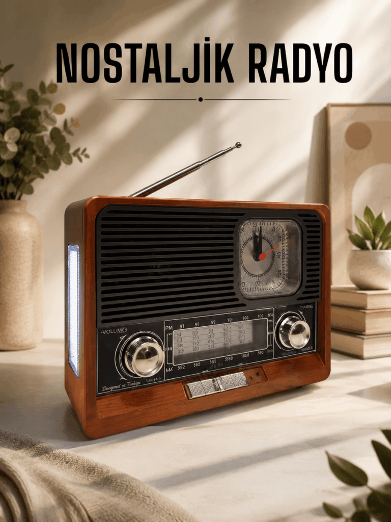 Nostaljik Radyo USB,AUX Ve SD Kart Girişli Bluetooth Bağlantılı
