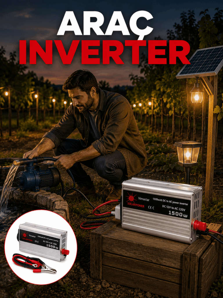 Akü Gücünü Ev Elektriğine Dönüştüren Güçlü İnvertör 1500W