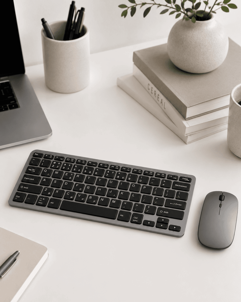 Kablosuz Bluetooth Klavye Mouse Seti Şarjlı Tablet Laptop Uyumlu