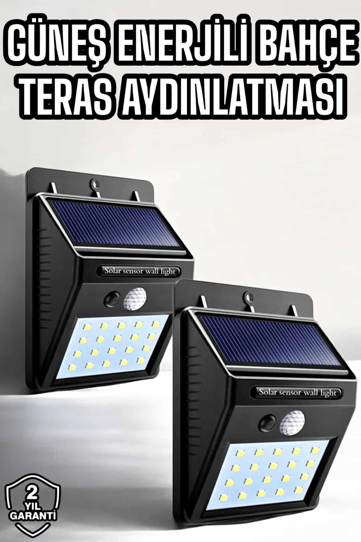 Solar Güneş Enerji Panelli Sensörlü Lamba Enerji Tasarruflu