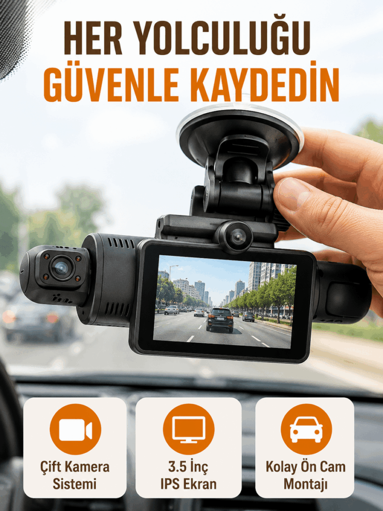 Otomatik Kayıtlı Full HD Araç Kamerası – Döngüsel Kayıt ve Hareket Algılama