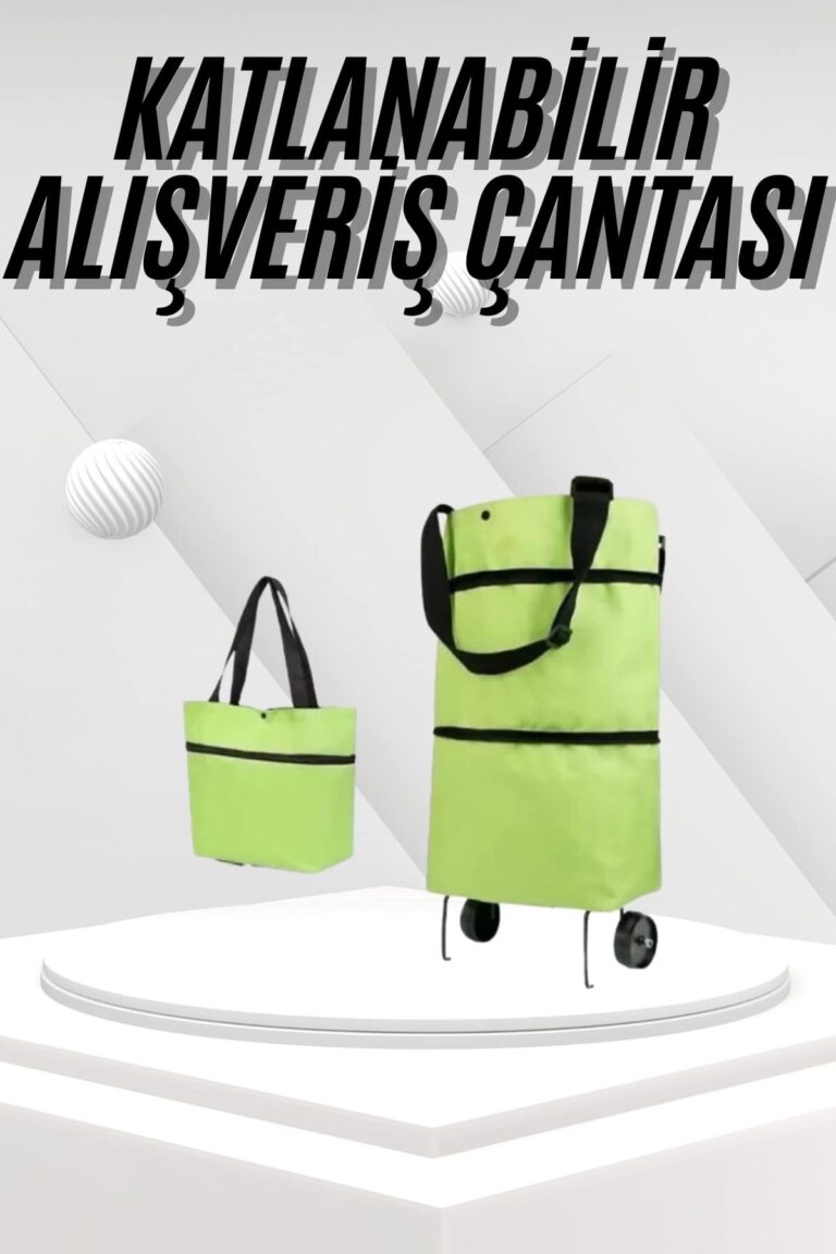 Katlanabilir Tekerlekli Pazar Market Çarşı Arabası Market Alışveriş Çantası
