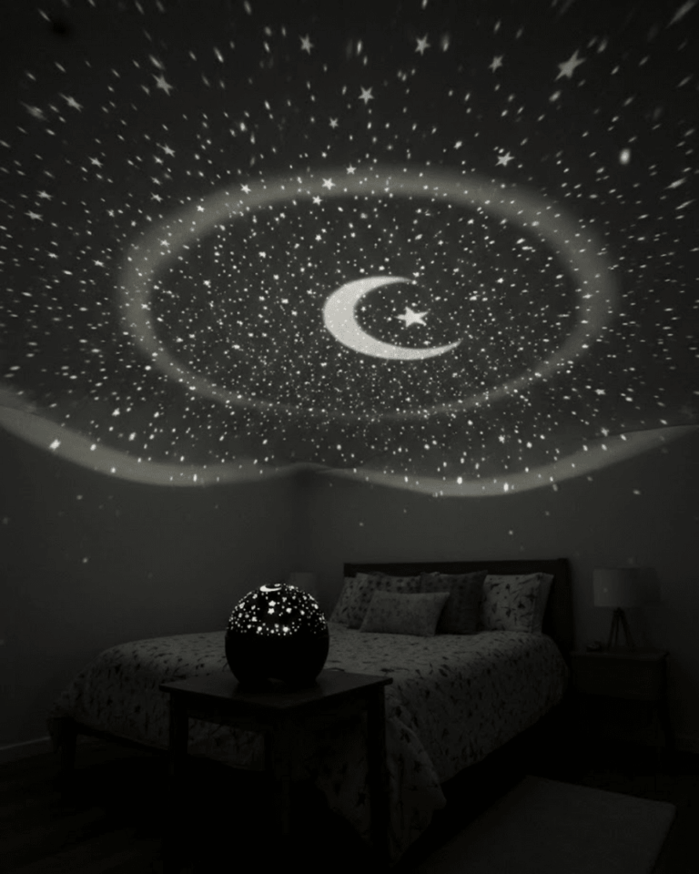 Fişli Yıldız Projektör Gece Lambası Müzikli