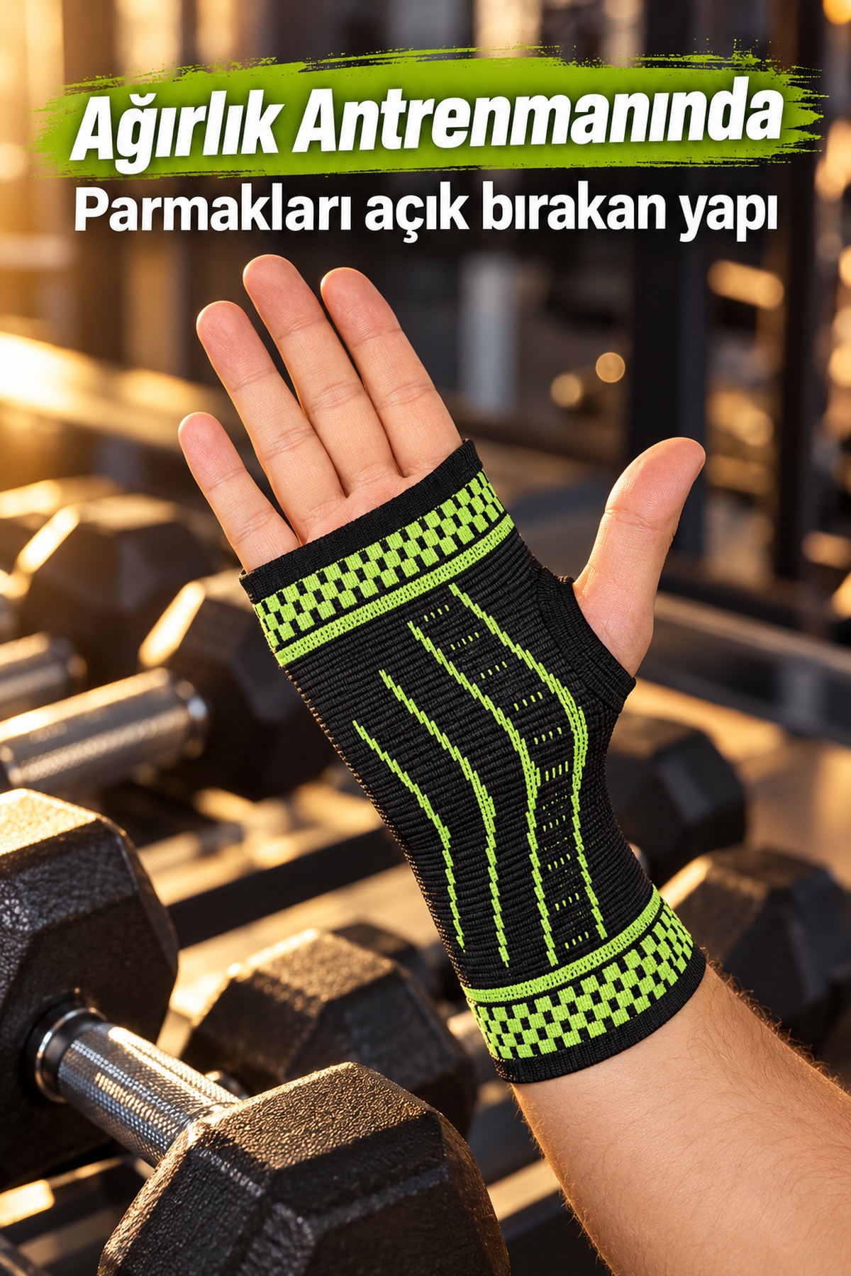 Fitness ve Antrenman İçin Avuç İçi Destekli Sporcu Bilekliği