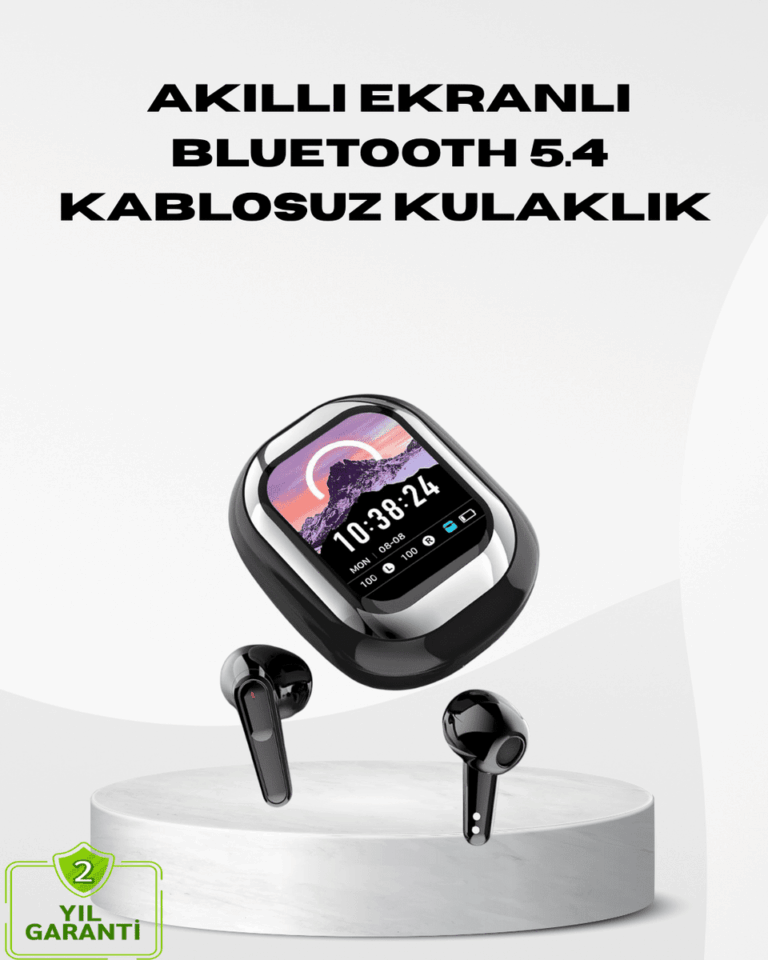 Akıllı Ekranlı Kablosuz Kulaklık – Gürültü Engelleme ve HD Ses Deneyimi
