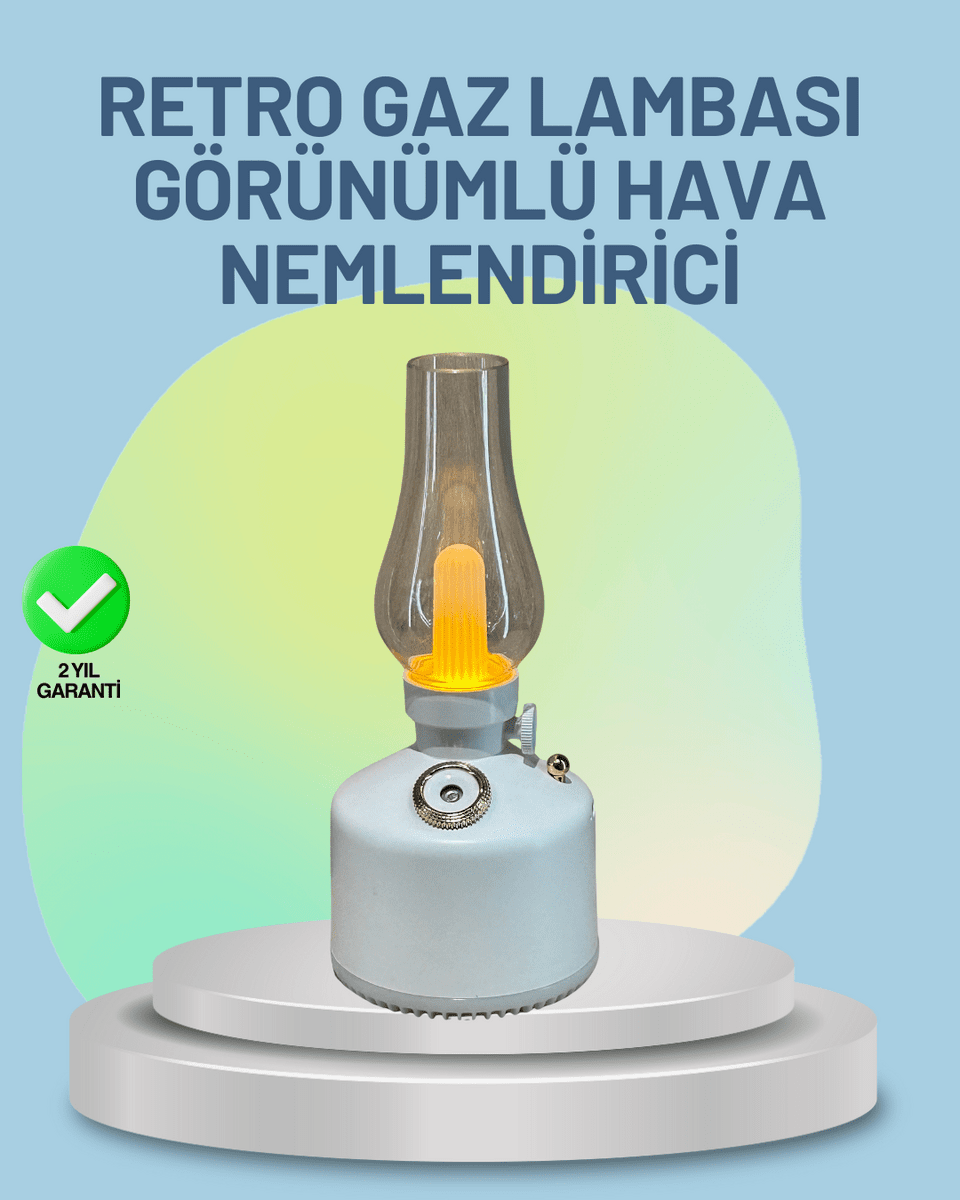 Renkli Led Işıklı Retro Gaz Lambası Aroma Terapi Mist Maker