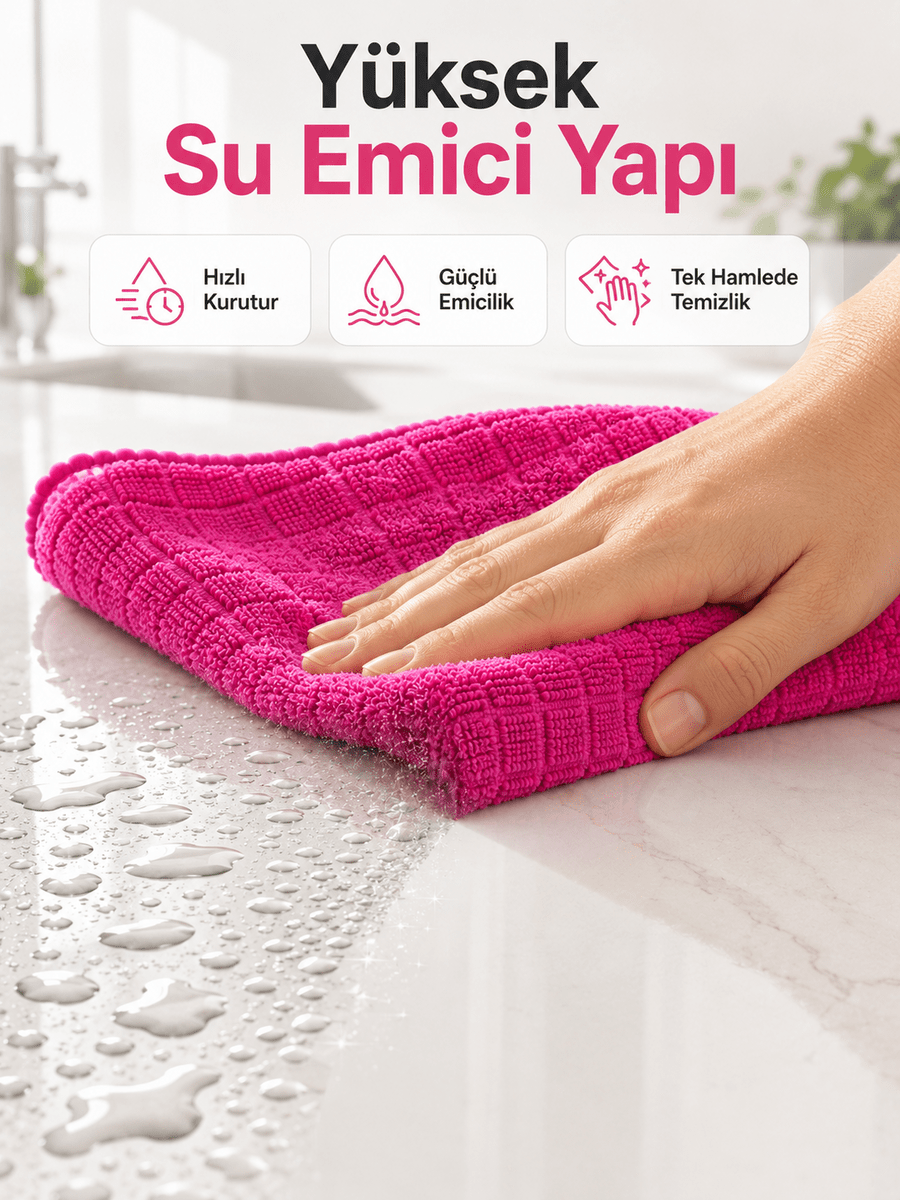 Mikrofiber Temizlik Bezi Cam, Ayna, Mobilya ve Tezgah İçin