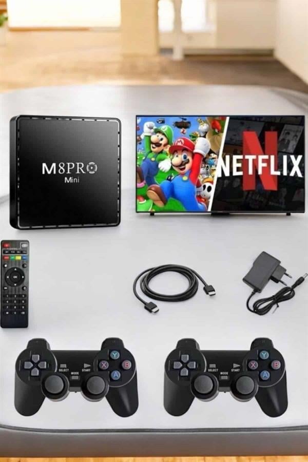 TV Box Çift Oyun Kollu 10000 Oyunlu Atari