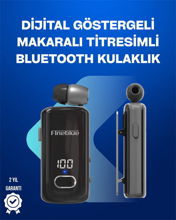 Fineblue F580 – Klipsli Bluetooth Kulaklık, Gürültü Engelleyici, Uzun Pil Ömürlü