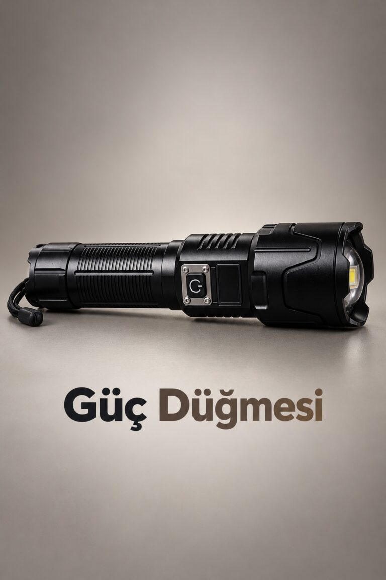 Dijital Göstergeli LED El Feneri Type C Şarjlı Teleskopik Zoom Özellikli