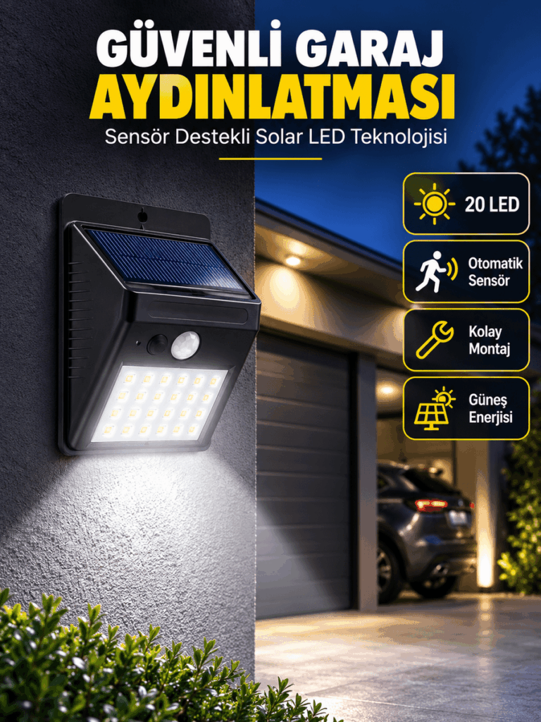 Kablo Gerektirmeyen Solar LED Bahçe ve Veranda Işığı Yeni Nesil