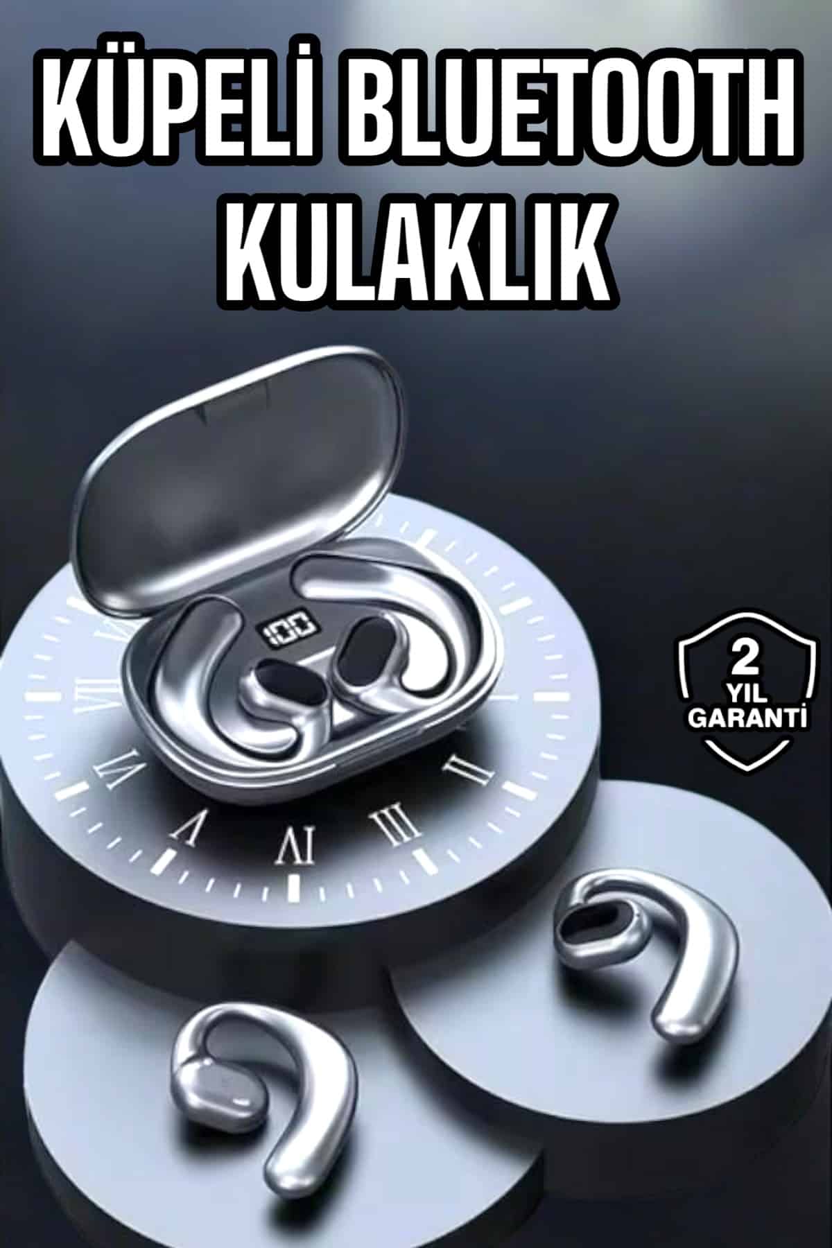 Bluetooth Kulaklık Oyuncu Kulaklığı Küpe Görünümlü Dijital Göstergeli