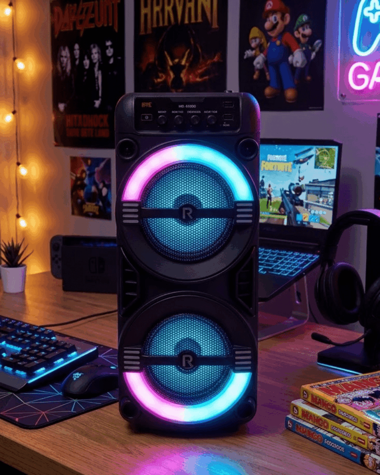 Kablosuz Bluetooth Hoparlör LED Işıklı USB ve TF Kart Destekli
