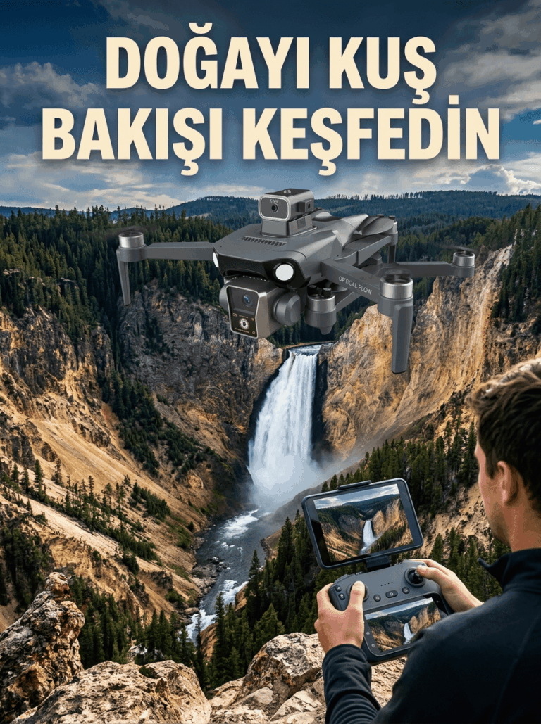 GPS Konumlandırmalı Çift Kameralı Drone Canlı Görüntü Aktarımlı