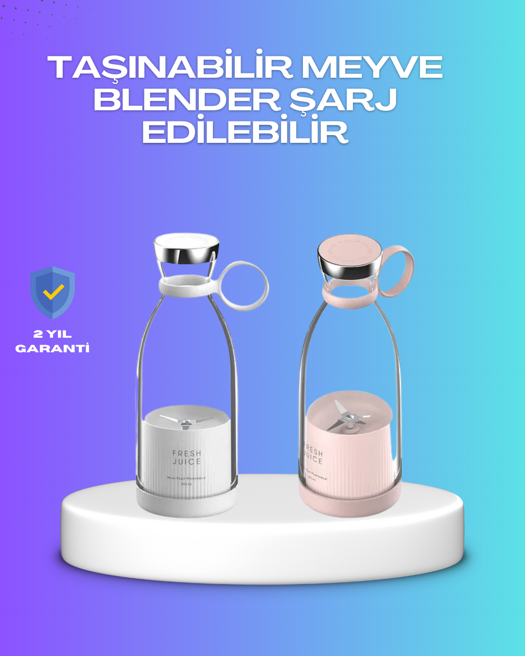 Çevre Dostu Cam Gövdeli Kablosuz Smoothie Blender