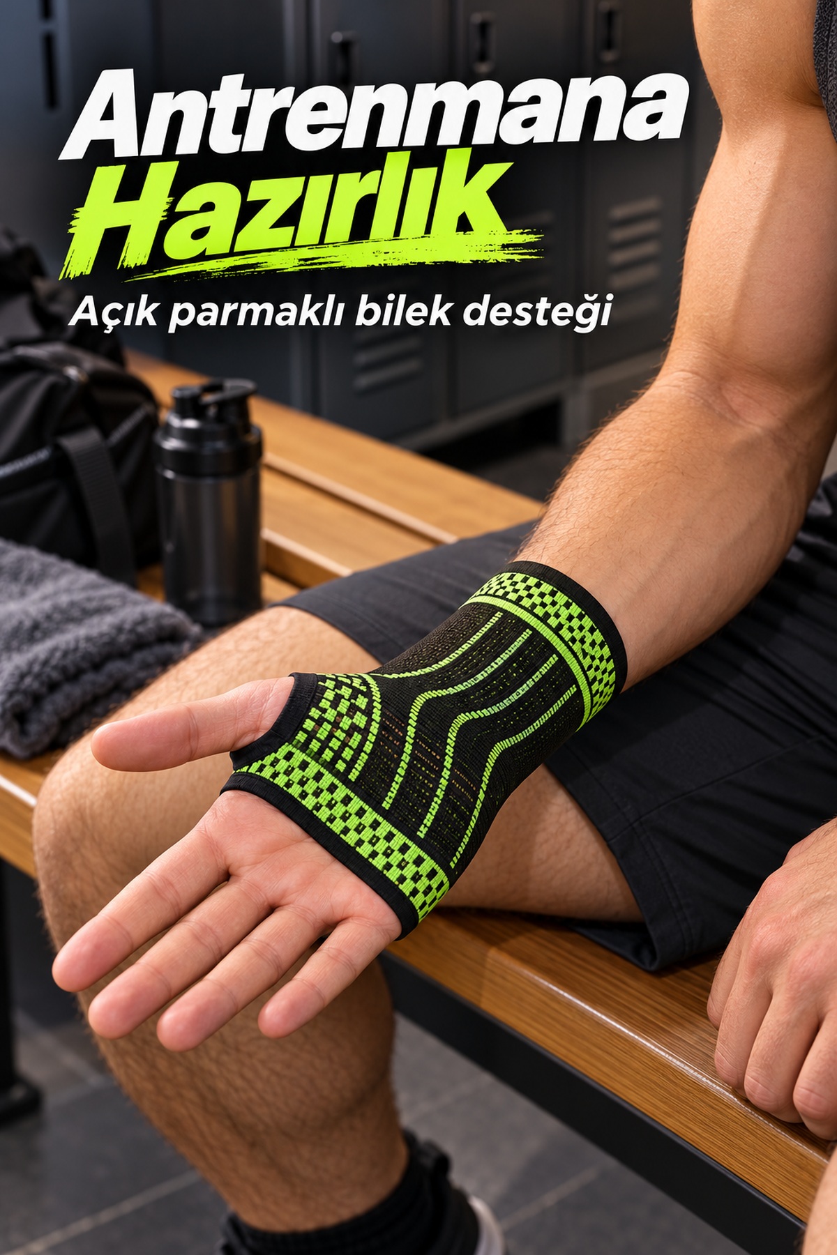 Fitness ve Antrenman İçin Avuç İçi Destekli Sporcu Bilekliği