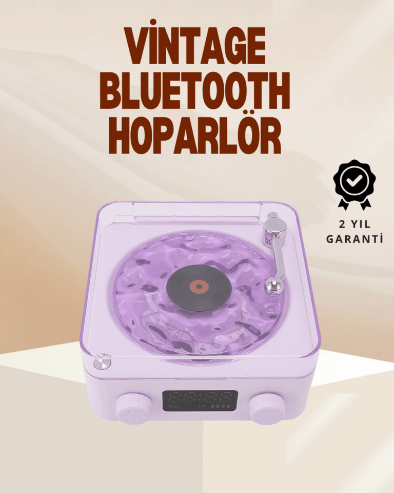 Retro Pikap Hoparlör – Şarjlı Kablosuz Projektör ve Gece Lambası