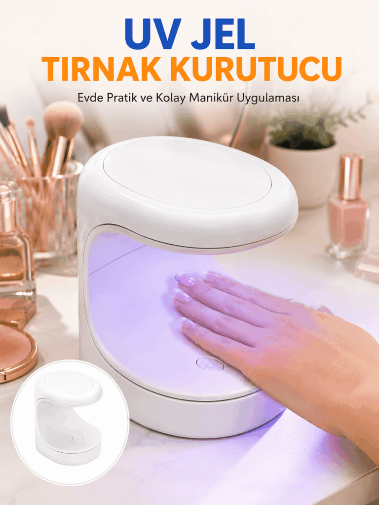 Kalıcı Oje Kurutucu Mini UV Işınlı Taşınabilir Hızlı ve Pratik Oje Kurutucu Yeni Nesil