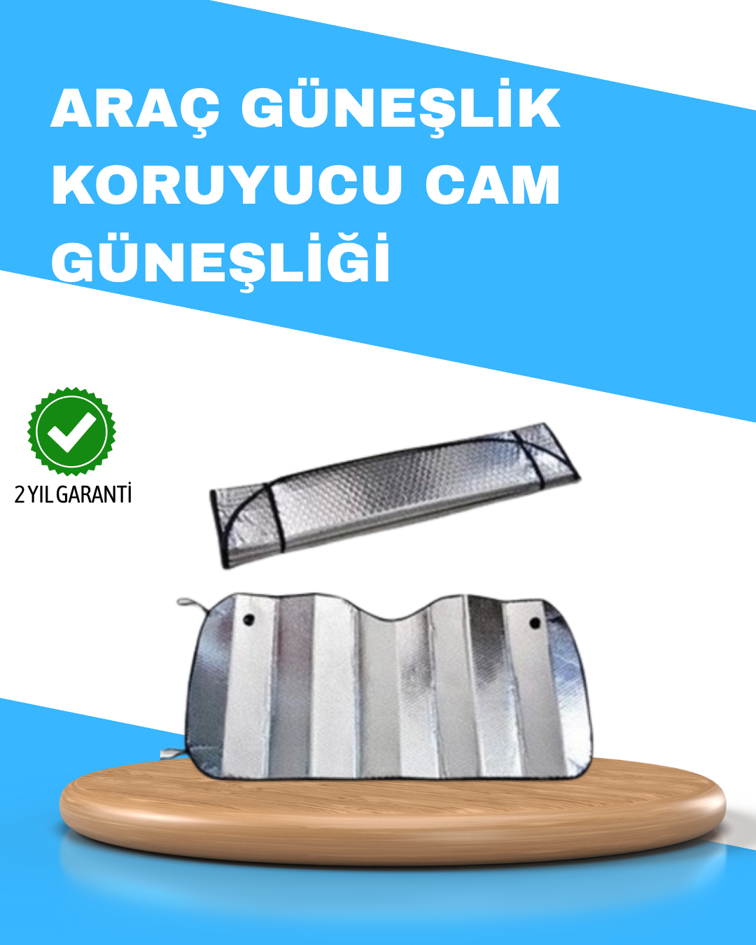 Katlanabilir Alüminyum Araç Güneşliği – UV Koruma ve Klima Tasarrufu Bir Arada